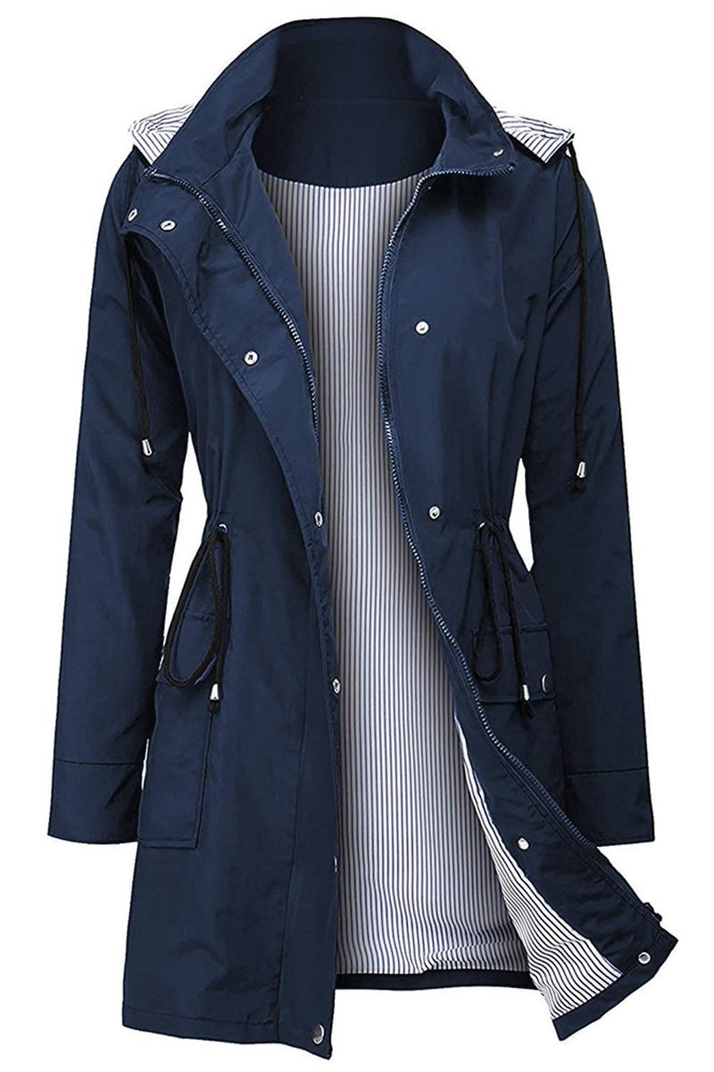 Arthas Women's Lightweight Rain Jacket Waterproof Breathable Raincoat with Hood Active Outdoor Hooded Windbreaker Trench Coats - Image 1